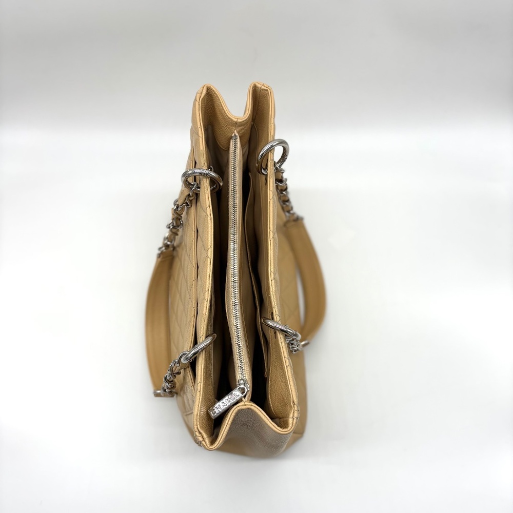 Chanel Beige Quilted Caviar Leather GST Shopper Tote - Picture 7 of 12